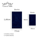 Jogo De Toalhas Banho Buddemeyer Algodão Egípcio 4 Peças Cor Azul-marinho