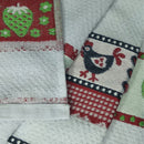 Kit 6 Pano Prato Copa Cozinha Toalha Felpa Branco Jacquard Cor Sortido