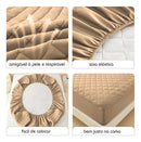 Protetor De Colchão Casal Impermeável Capa Protetora Antiácaros Matelada Cor Bege Casa Laura Enxovais