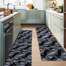 Jogo Tapetes Cozinha Antiderrapante Geométrico Sato Bicchiere Preto