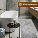 1 Tapete Banheiro Antiderrapante Absorvente 50x100 Oa Cl Cz Cor Cinza Claro Prata