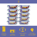 Kit 10 Pote De Vidro Marmita Hermético 640ml Freezer Fitness