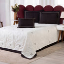 Kit Cobre Leito Queen 5 Peças Bordado Percal 400 Fios Luxo