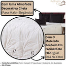 Kit Cobre Leito Queen 5 Peças Bordado Percal 400 Fios Luxo